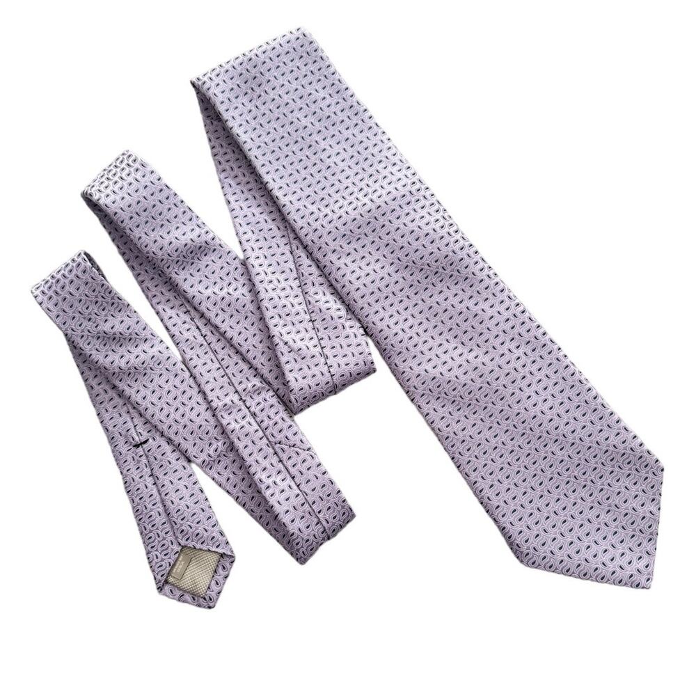 Nordstrom 100% silk purple shimmer paisley neck tie 3.5” w - Picture 4 of 4